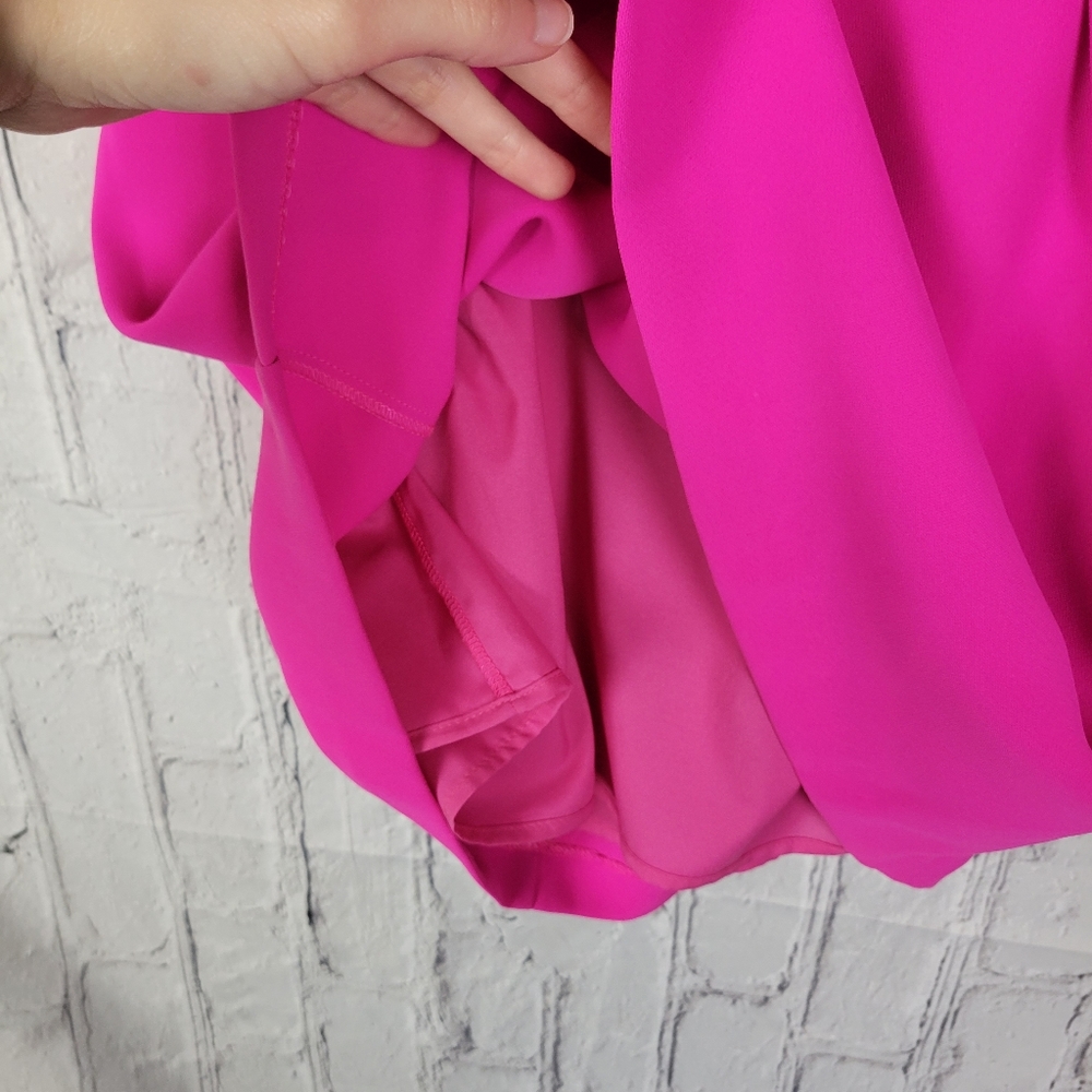 Amanda Uprichard barbie hot pink Gimlet ruffle sleeve cut out back mini dress - Picture 9 of 13